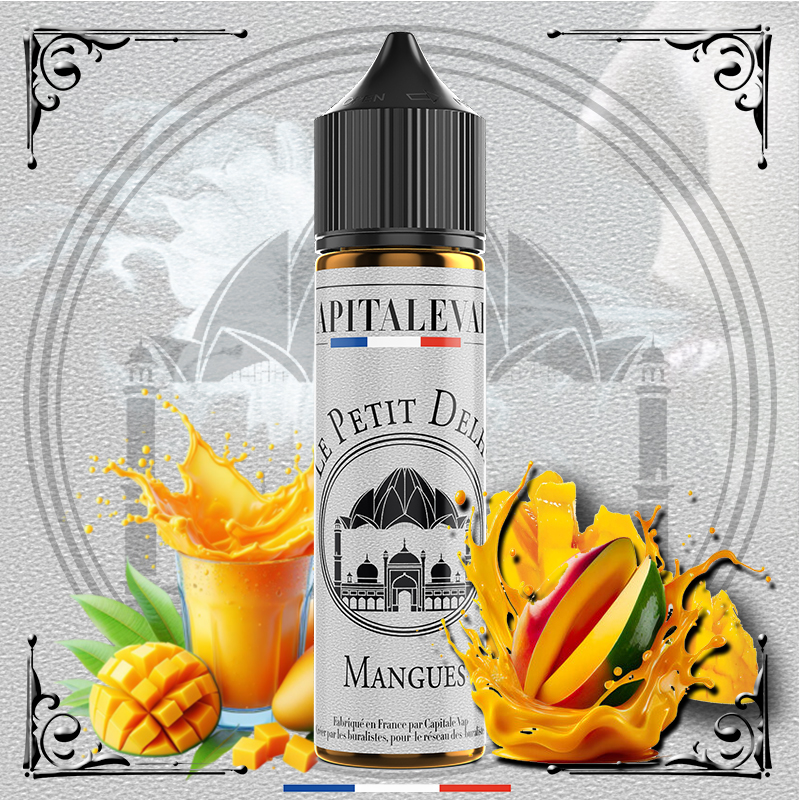 visuel-du-petit-New-Delhi-mockup-fiole-Mangue-fruit-fruité-monuments-liquide-prémium-buraliste-capitalevap