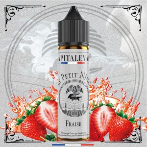 visuel-du-petit-Nîmes-mockup-fiole-Fraise-guariguette-fruité-monuments-liquide-prémium-buraliste-capitalevap